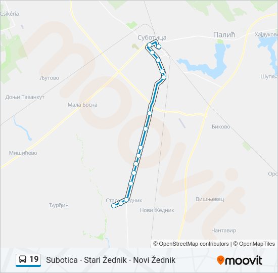 19 autobus mapa linije