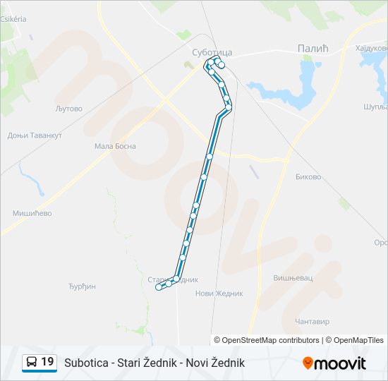 19 autobus mapa linije