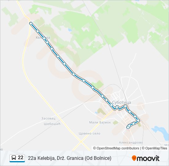 22 bus Line Map