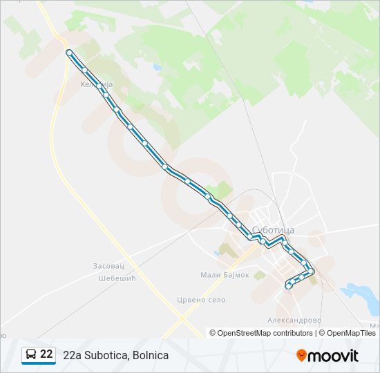 22 Bus Line Map