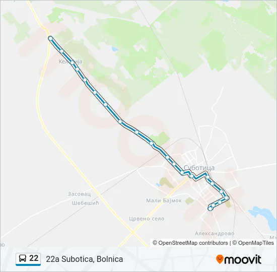 22 autobus mapa linije