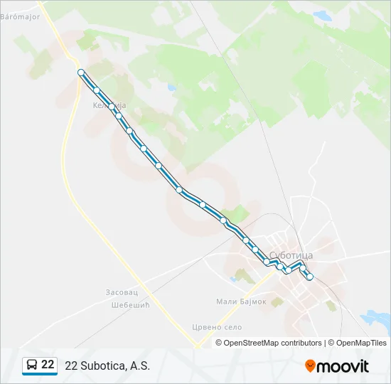 22 autobus mapa linije