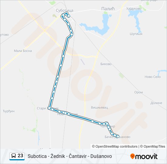 23 autobus mapa linije