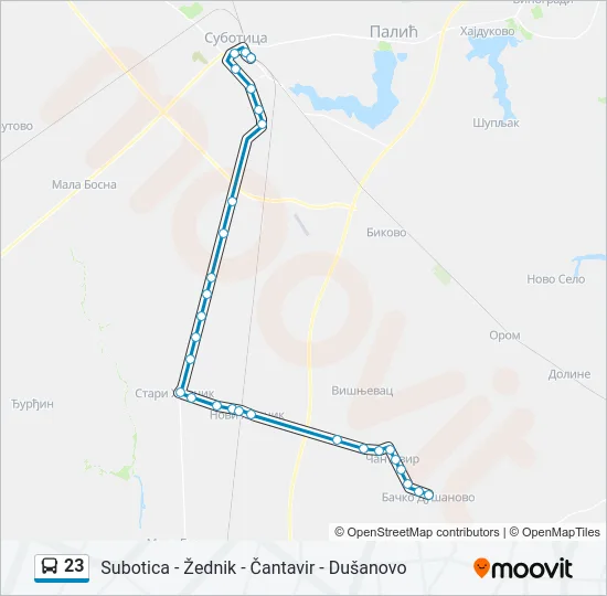 23 autobus mapa linije
