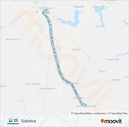 25 autobus mapa linije