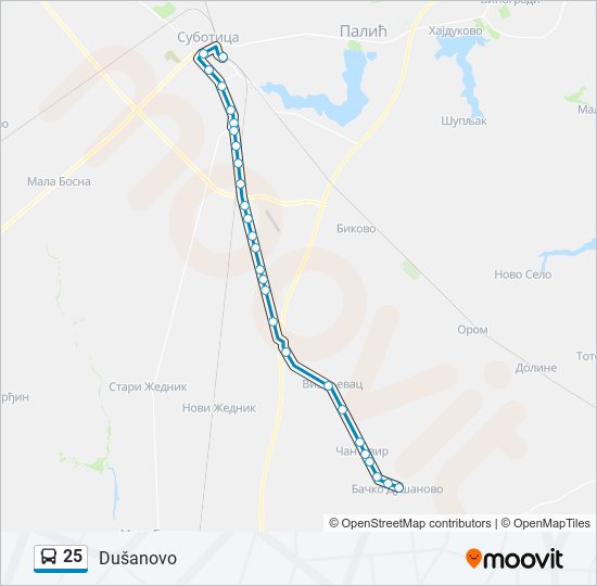 25 autobus mapa linije