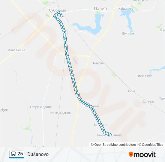 25 Bus Line Map