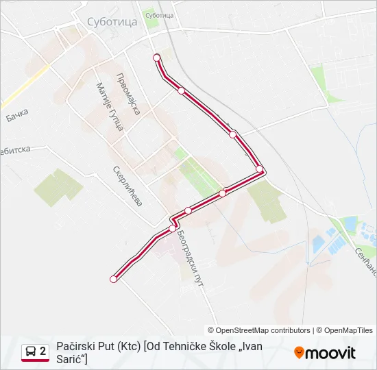 2 Bus Line Map