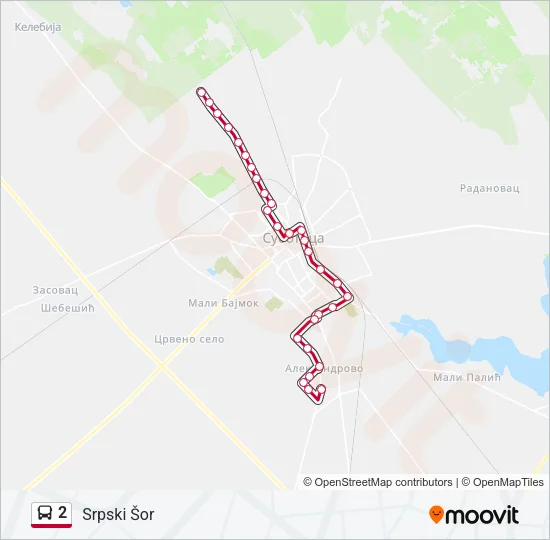 2 Bus Line Map