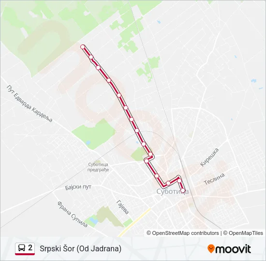 2 Bus Line Map