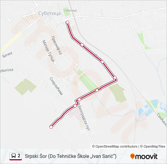 2 Bus Line Map