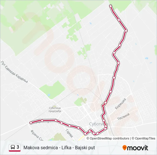 3 Bus Line Map