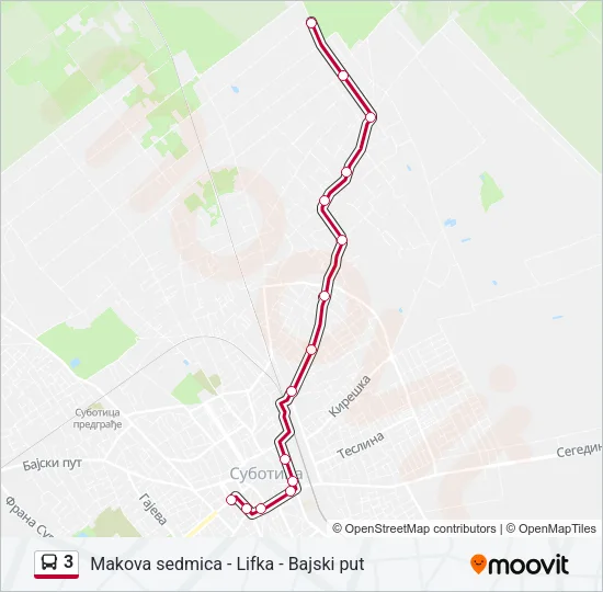 3 autobus mapa linije