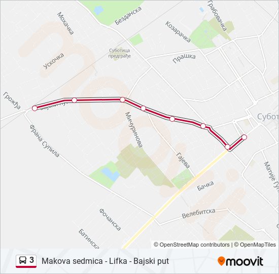 3 bus Line Map