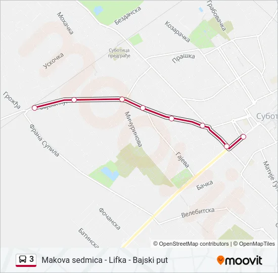 3 autobus mapa linije