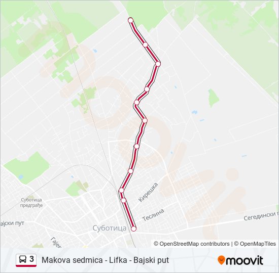 3 autobus mapa linije