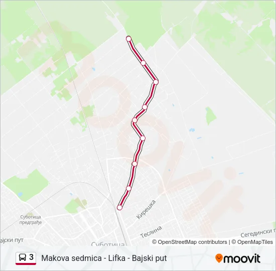 3 autobus mapa linije