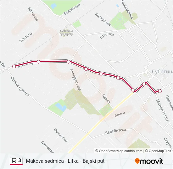 3 Bus Line Map