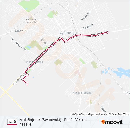 6 bus Line Map