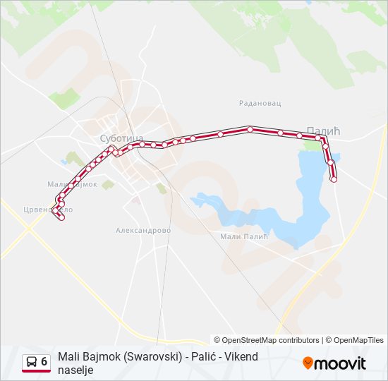 6 autobus mapa linije