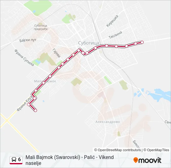 6 Bus Line Map