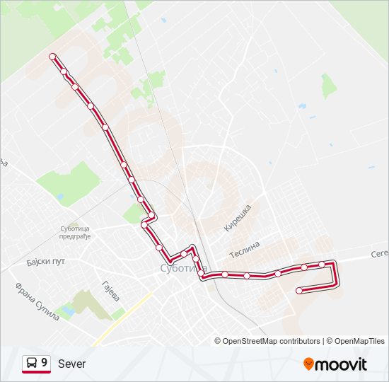 9 bus Line Map