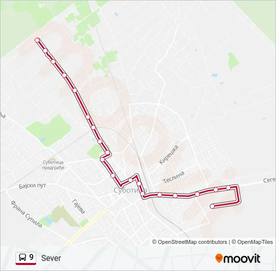 9 Bus Line Map