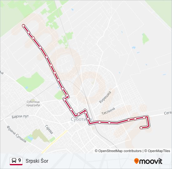 9 bus Line Map