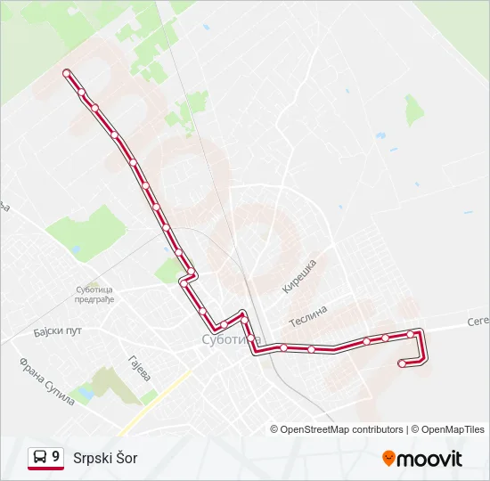 9 Bus Line Map