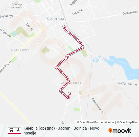1A Bus Line Map