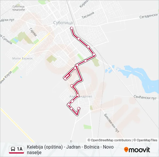 1A Bus Line Map