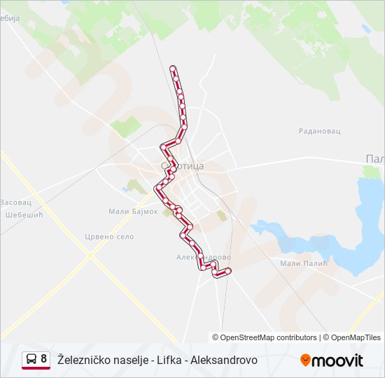 8 autobus mapa linije