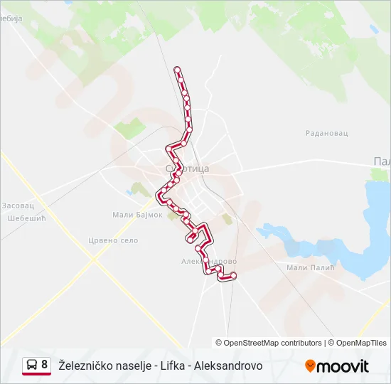 8 autobus mapa linije