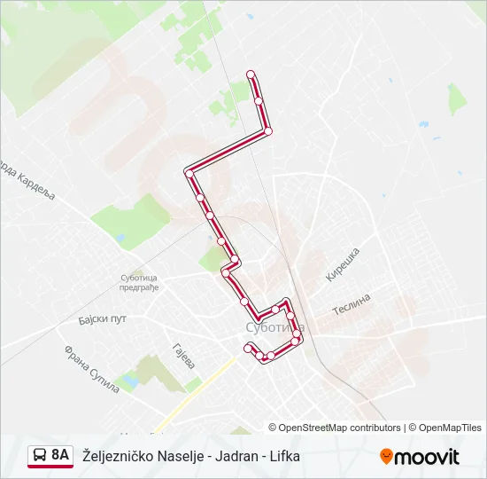 8A Bus Line Map