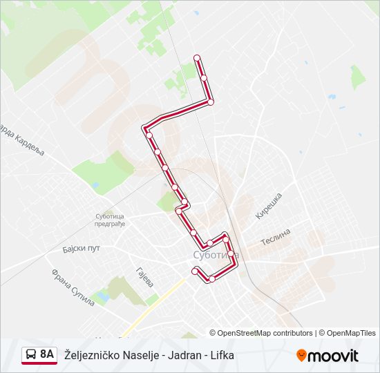 8A Bus Line Map