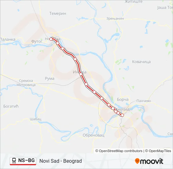 NS–BG Train Line Map