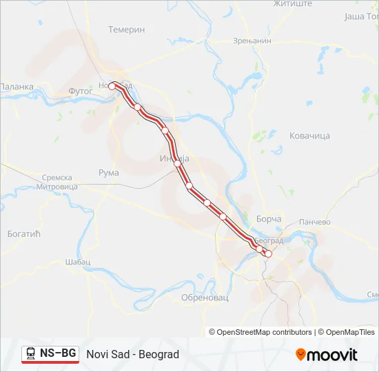 NS–BG Train Line Map