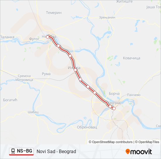 NS–BG train Line Map