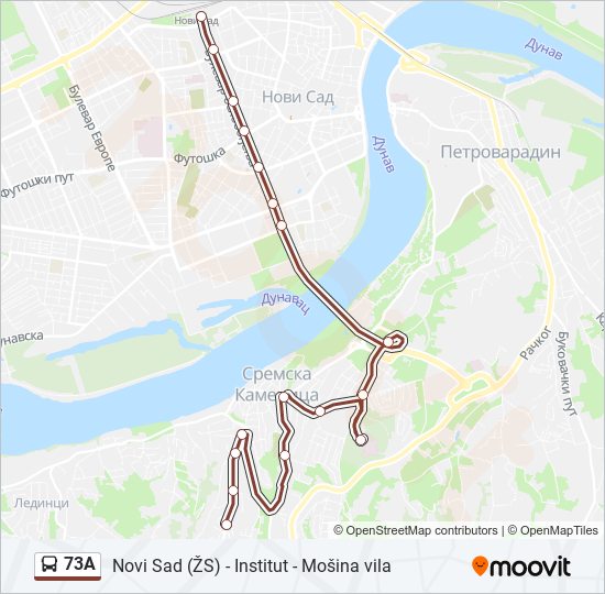 73A bus Line Map