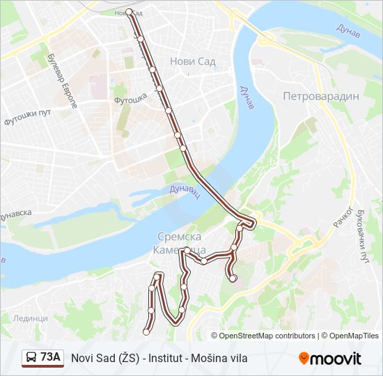 73A bus Line Map