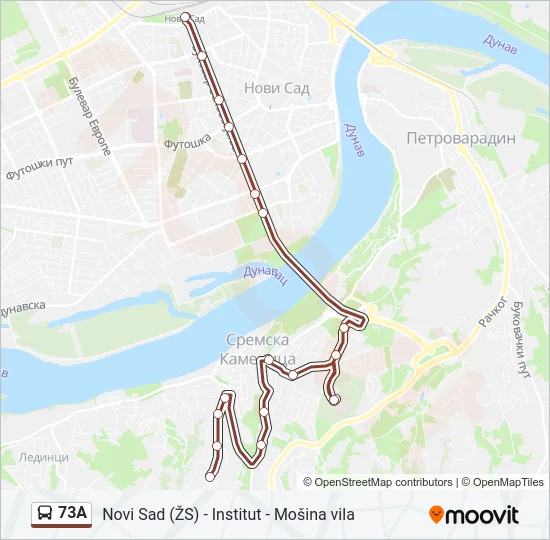 73A Bus Line Map