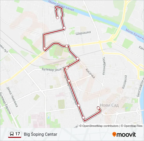 17 Bus Line Map