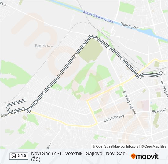 51A autobus mapa linije