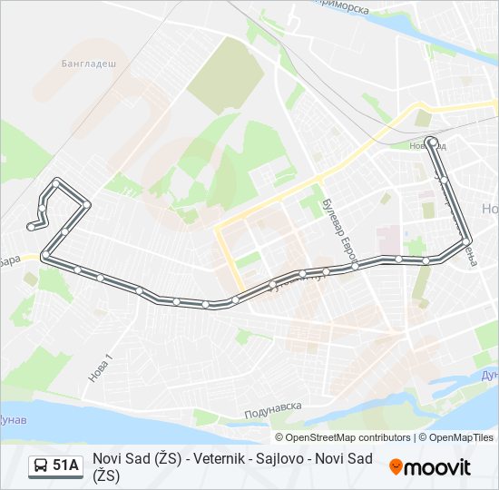 51A bus Line Map