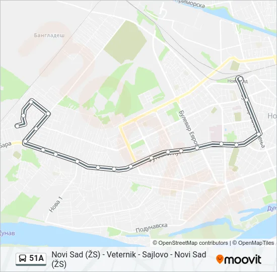 51A Bus Line Map