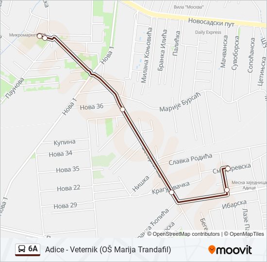 6A bus Line Map