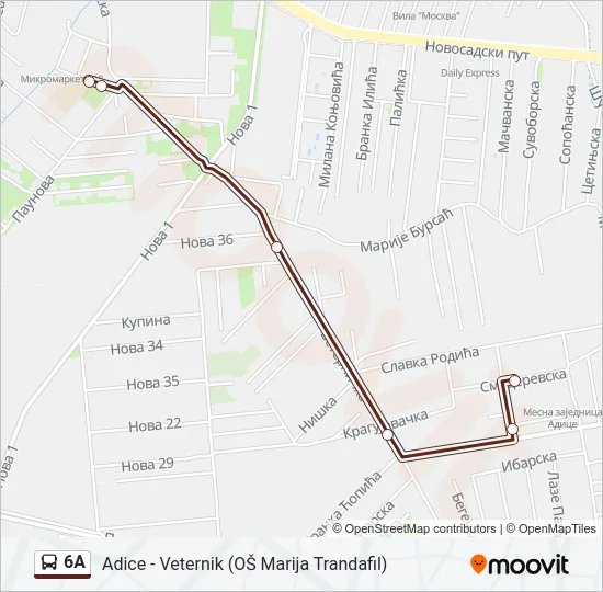 6A Bus Line Map