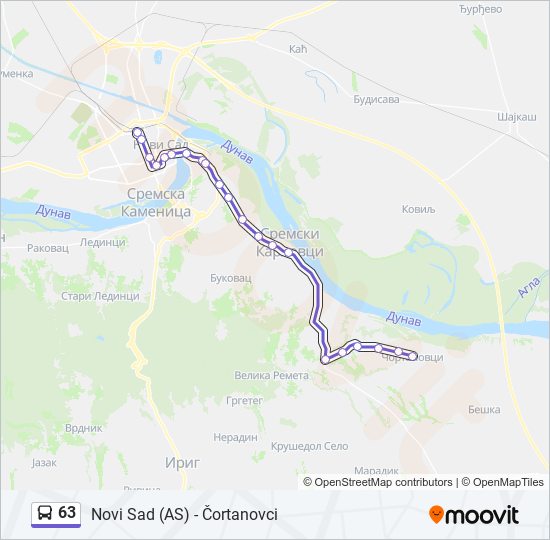 63 bus Line Map