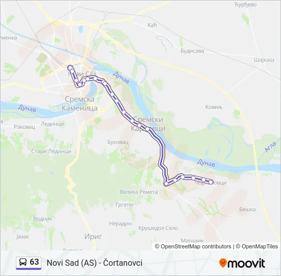 63 Bus Line Map