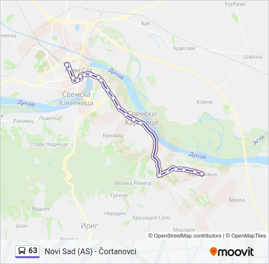 63 Bus Line Map